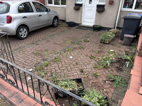 driveway before professional cleaning in Northampton