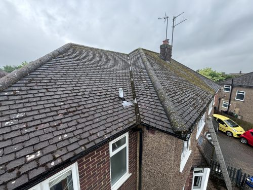 before roof cleaning