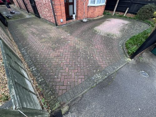 driveway before professional pressure washing
